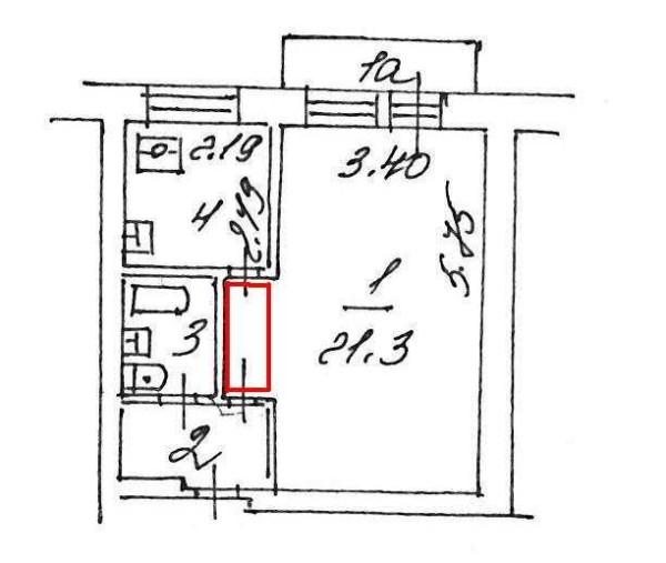 Disputed area when extending the bathroom area