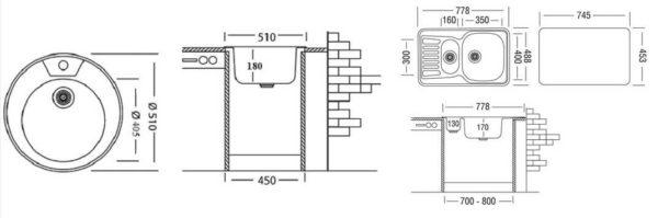 A kitchen sink can come in a variety of sizes