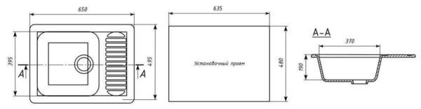 The installation opening of the kitchen sink must be smaller or equal to the dimensions of the frame 