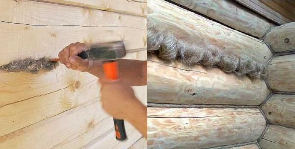 Before starting finishing works, log or bursa logs should be caulked.