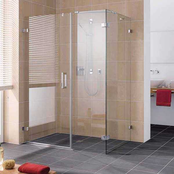 Shower enclosure without tray and walls