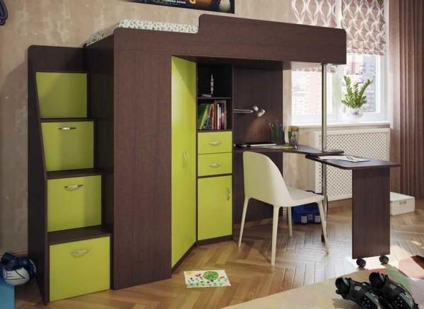 With single-door cupboard and pull-out table