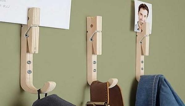 Hanger hooks with clothespins