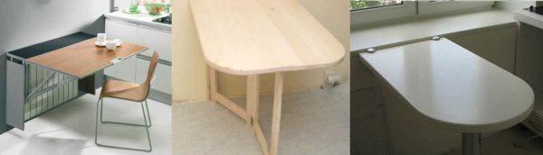 Folding table for small kitchen - miniature options