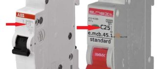 Selection of protection circuit breaker rating