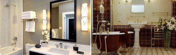 At what height to hang the sconces in the bathroom 